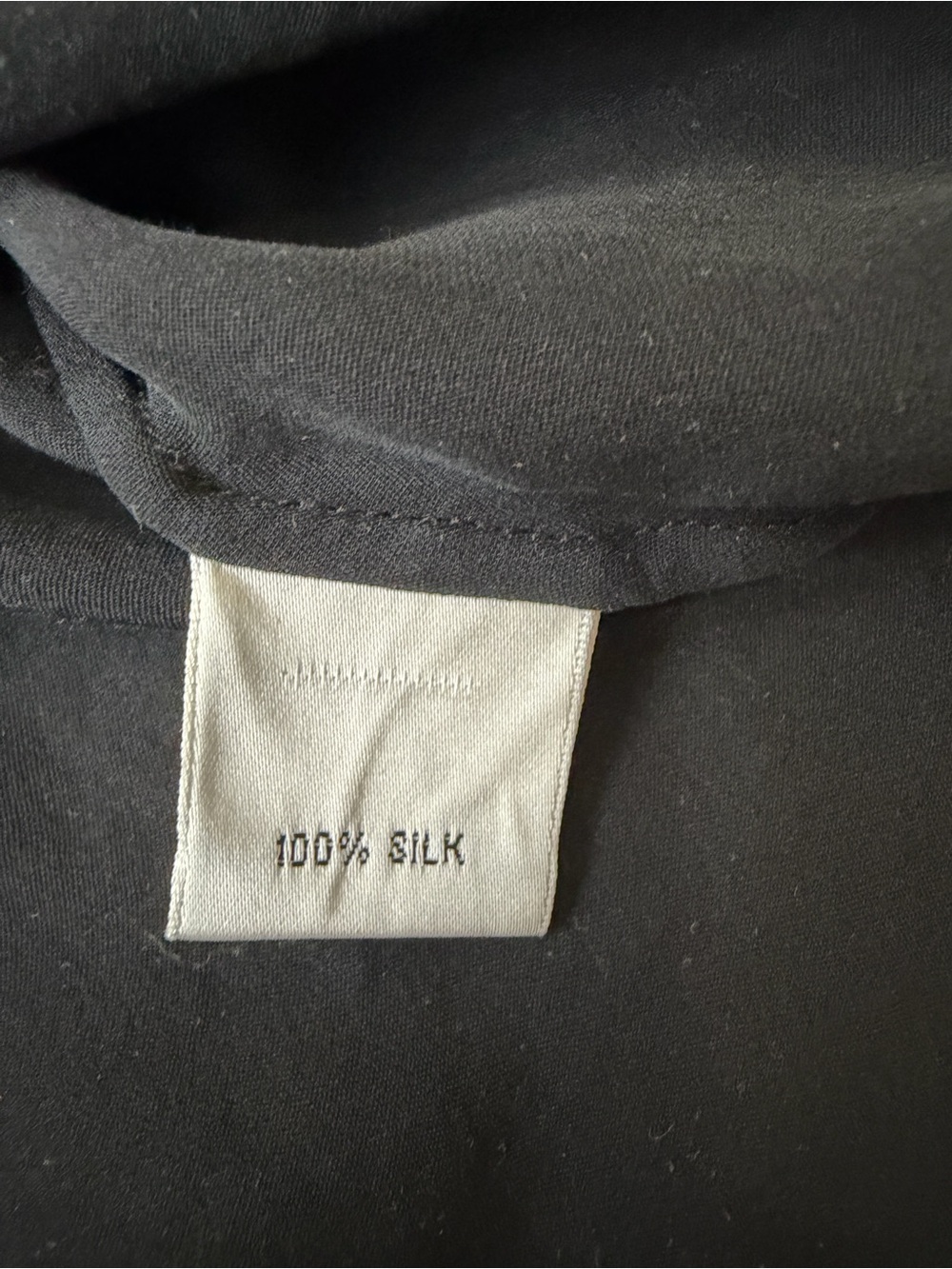 Black Pure Silk Blouse Pleated Front Button Up Bishop Sleeves Size Medium - Picture 5 of 7